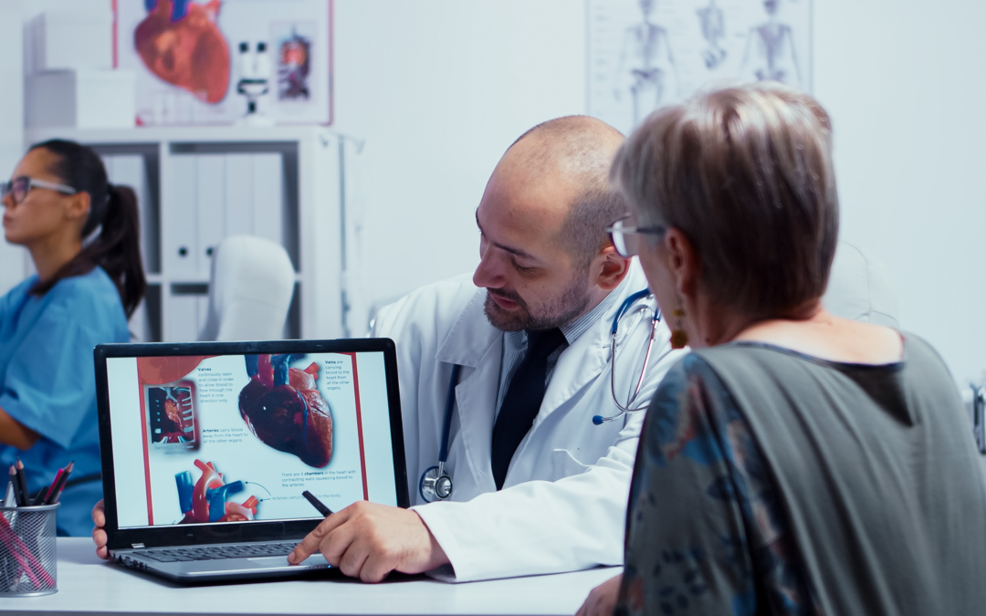 Doctor and patient discuss heart health.